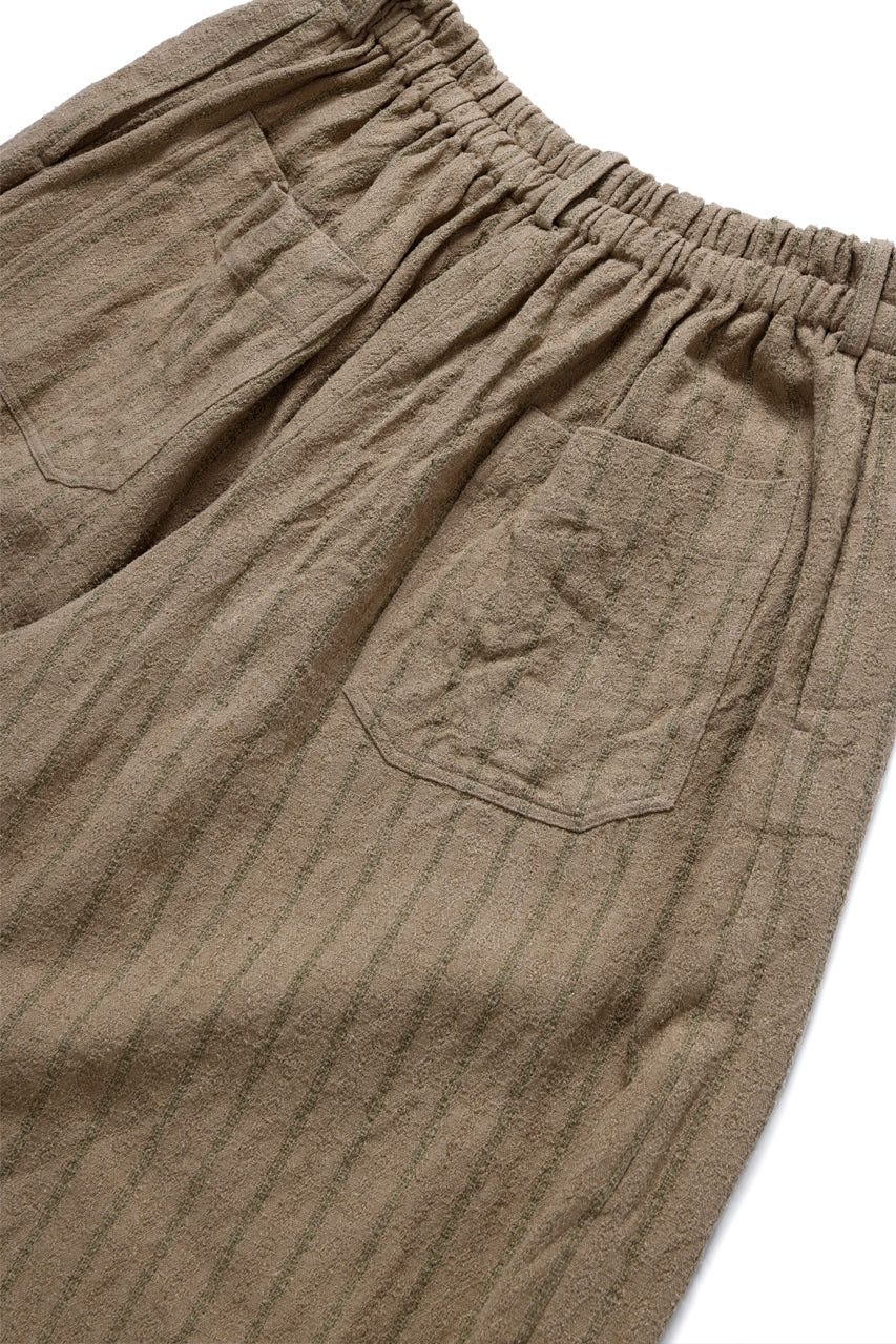 画像をギャラリービューアに読み込む, YUTA MATSUOKA circle pants / silk linen dobby stripe (camel)