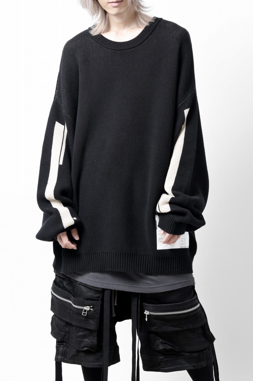 画像をギャラリービューアに読み込む, A.F ARTEFACT GEO PATTERN COTTON KNIT TOPS /  (BLACK x IVORY)