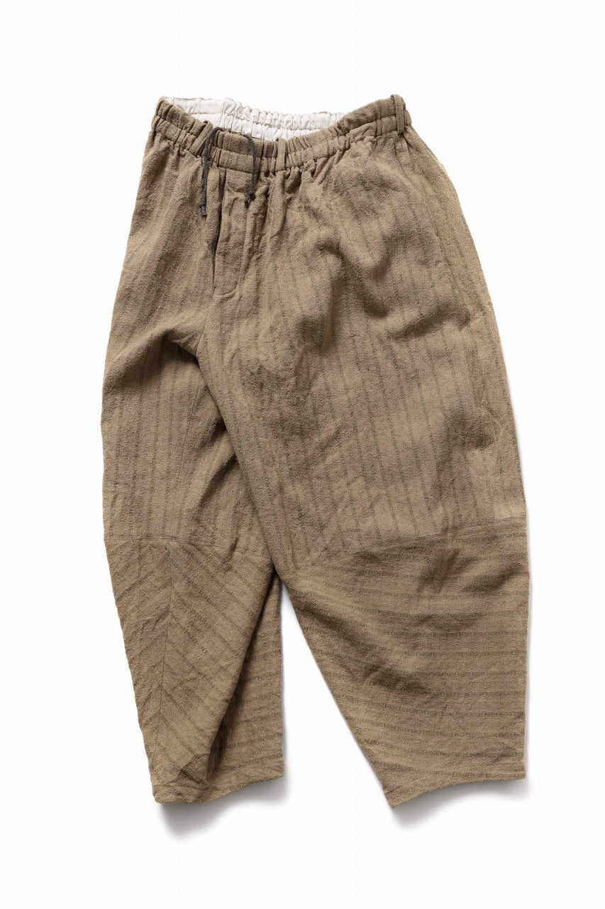 画像をギャラリービューアに読み込む, YUTA MATSUOKA circle pants / silk linen dobby stripe (camel)