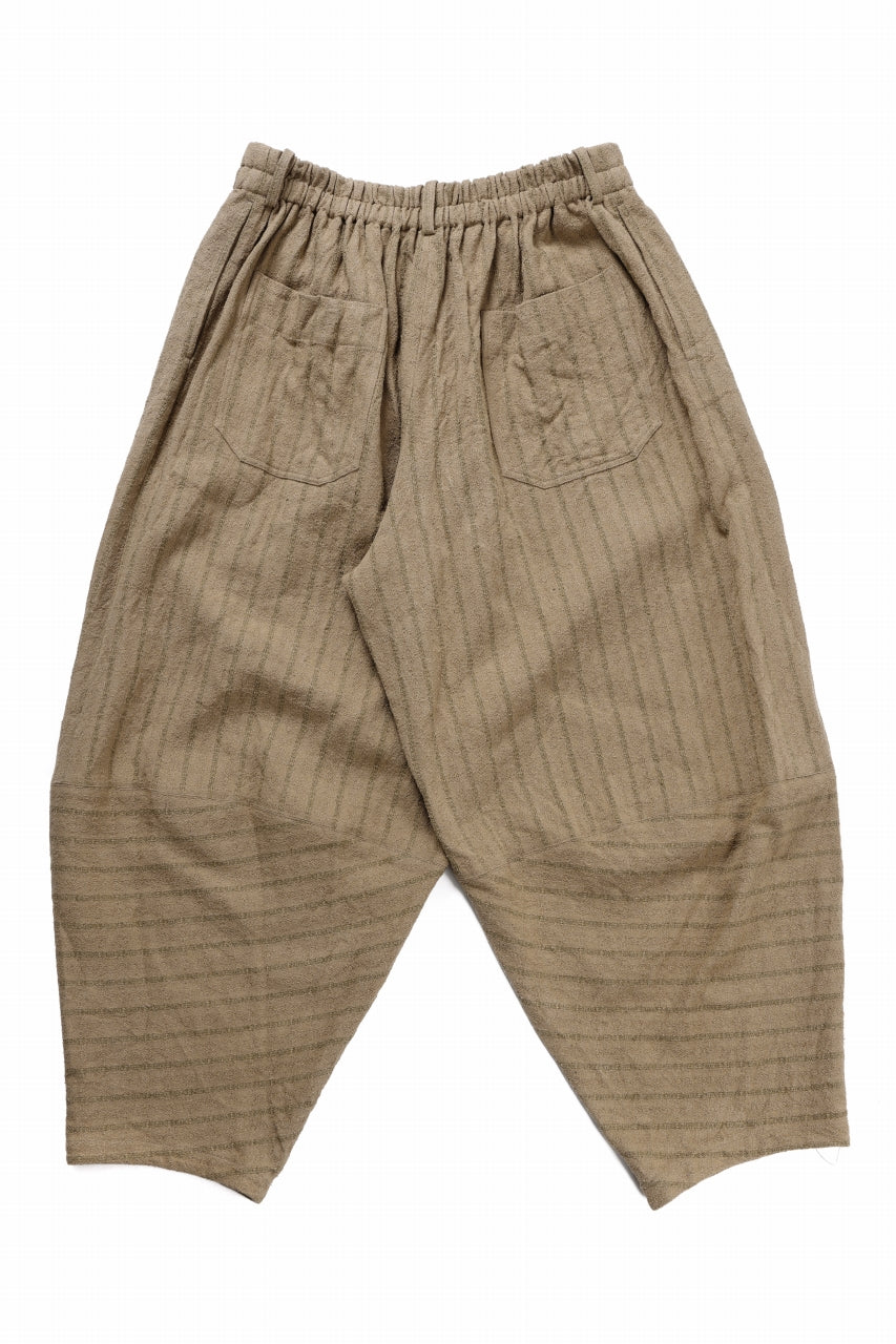 画像をギャラリービューアに読み込む, YUTA MATSUOKA circle pants / silk linen dobby stripe (camel)