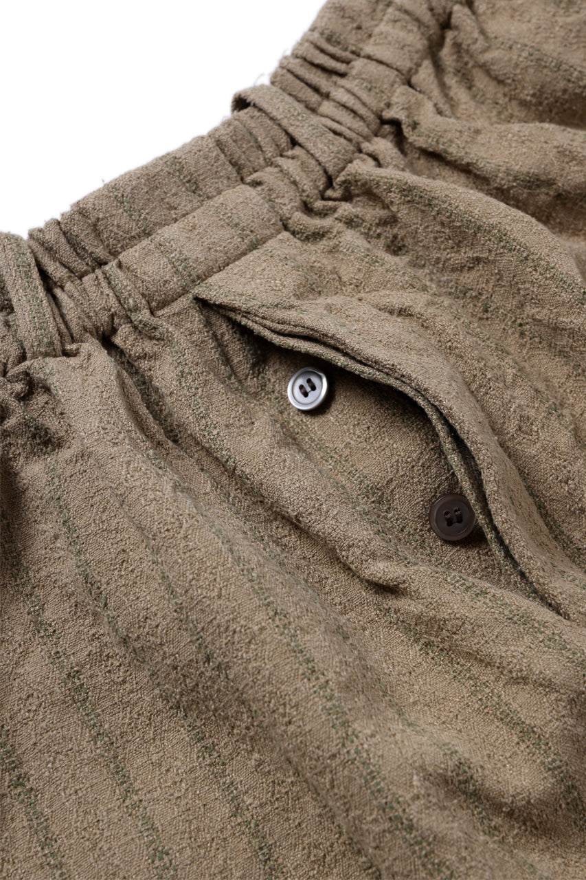 画像をギャラリービューアに読み込む, YUTA MATSUOKA circle pants / silk linen dobby stripe (camel)