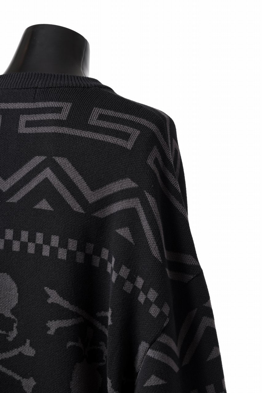 画像をギャラリービューアに読み込む, mastermind WORLD JACQUARD KNIT SWEATER / BOXY FIT (BLACK BASE)