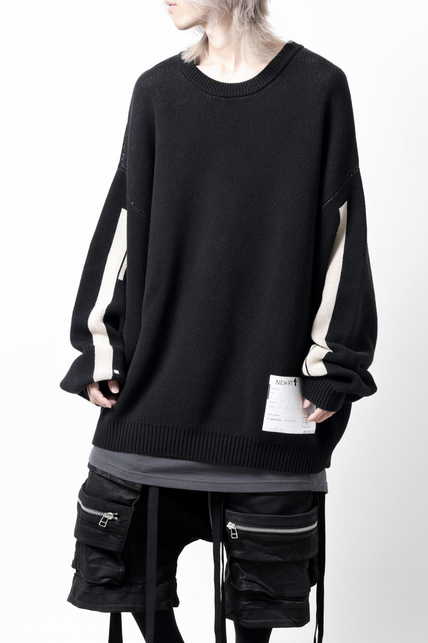 画像をギャラリービューアに読み込む, A.F ARTEFACT GEO PATTERN COTTON KNIT TOPS /  (BLACK x IVORY)
