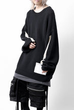 画像をギャラリービューアに読み込む, A.F ARTEFACT GEO PATTERN COTTON KNIT TOPS /  (BLACK x IVORY)