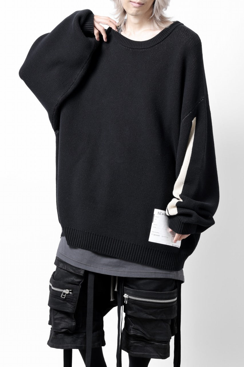 画像をギャラリービューアに読み込む, A.F ARTEFACT GEO PATTERN COTTON KNIT TOPS /  (BLACK x IVORY)