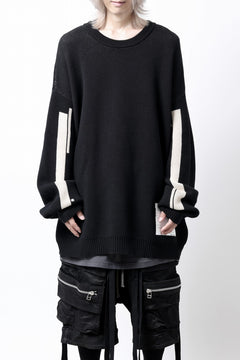 画像をギャラリービューアに読み込む, A.F ARTEFACT GEO PATTERN COTTON KNIT TOPS /  (BLACK x IVORY)
