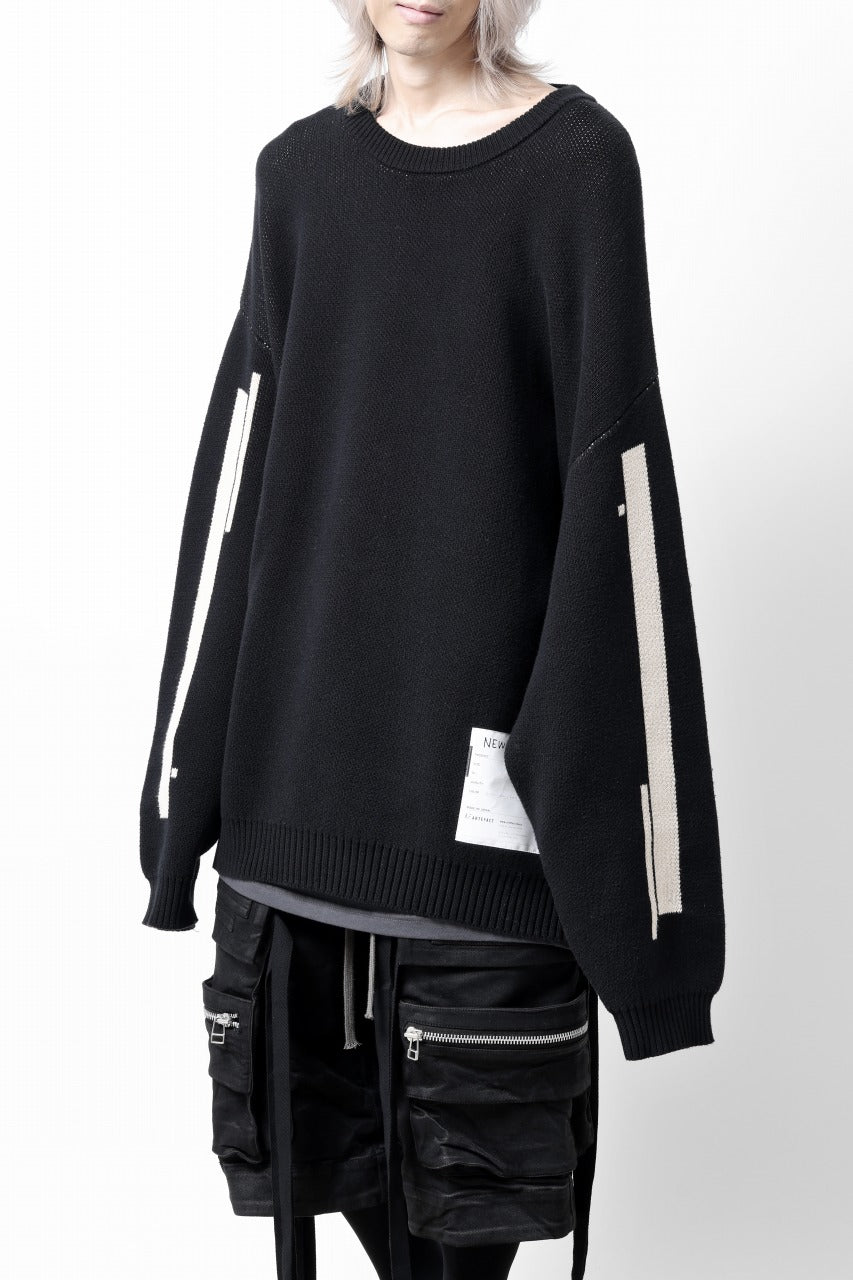 画像をギャラリービューアに読み込む, A.F ARTEFACT GEO PATTERN COTTON KNIT TOPS /  (BLACK x IVORY)