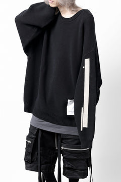 画像をギャラリービューアに読み込む, A.F ARTEFACT GEO PATTERN COTTON KNIT TOPS /  (BLACK x IVORY)