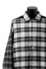 画像をギャラリービューアに読み込む, A.F ARTEFACT SNAPPED OVER SHIRT / CHECK x CORDUROY COMBI (BLACK)