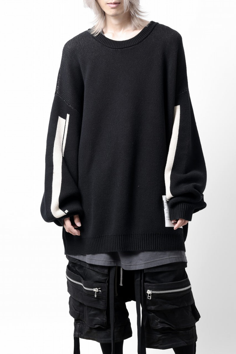 A.F ARTEFACT GEO PATTERN COTTON KNIT TOPS / (BLACK x IVORY