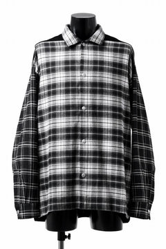 画像をギャラリービューアに読み込む, A.F ARTEFACT SNAPPED OVER SHIRT / CHECK x CORDUROY COMBI (BLACK)