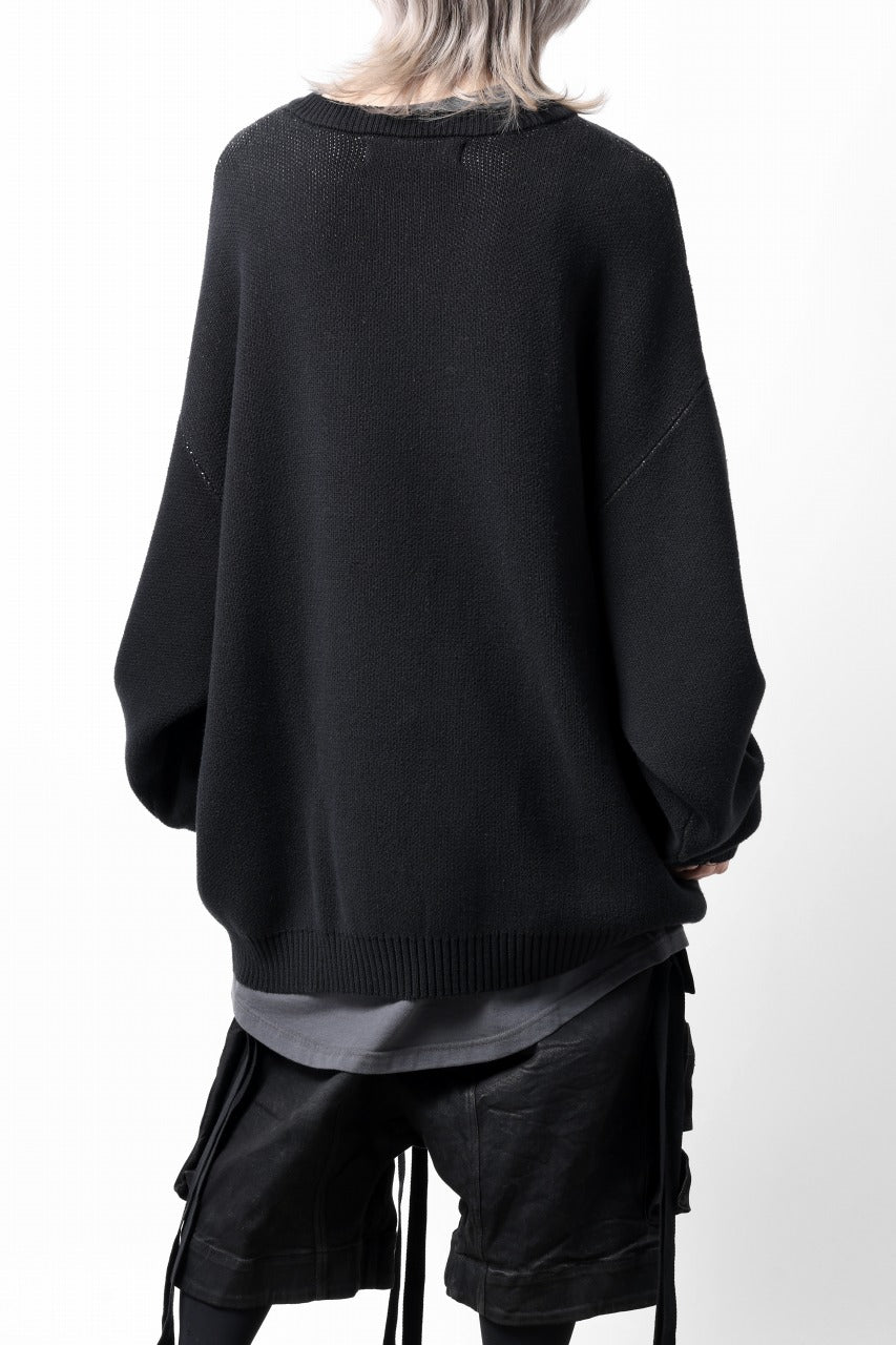 画像をギャラリービューアに読み込む, A.F ARTEFACT GEO PATTERN COTTON KNIT TOPS /  (BLACK x IVORY)