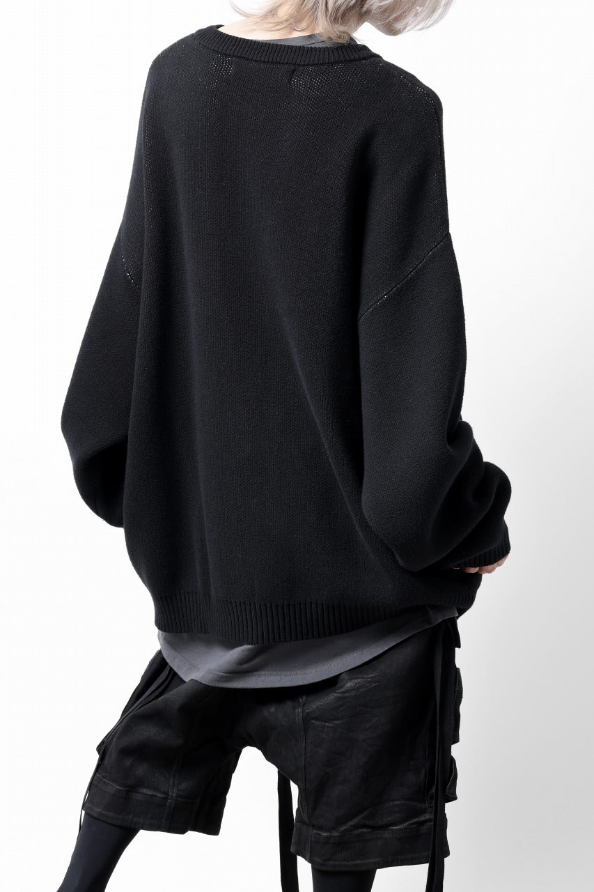 画像をギャラリービューアに読み込む, A.F ARTEFACT GEO PATTERN COTTON KNIT TOPS /  (BLACK x IVORY)