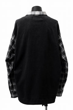 画像をギャラリービューアに読み込む, A.F ARTEFACT SNAPPED OVER SHIRT / CHECK x CORDUROY COMBI (BLACK)