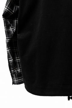 画像をギャラリービューアに読み込む, A.F ARTEFACT SNAPPED OVER SHIRT / CHECK x CORDUROY COMBI (BLACK)