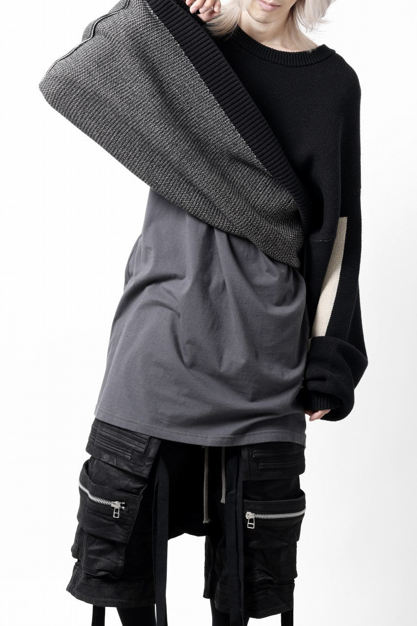 画像をギャラリービューアに読み込む, A.F ARTEFACT GEO PATTERN COTTON KNIT TOPS /  (BLACK x IVORY)