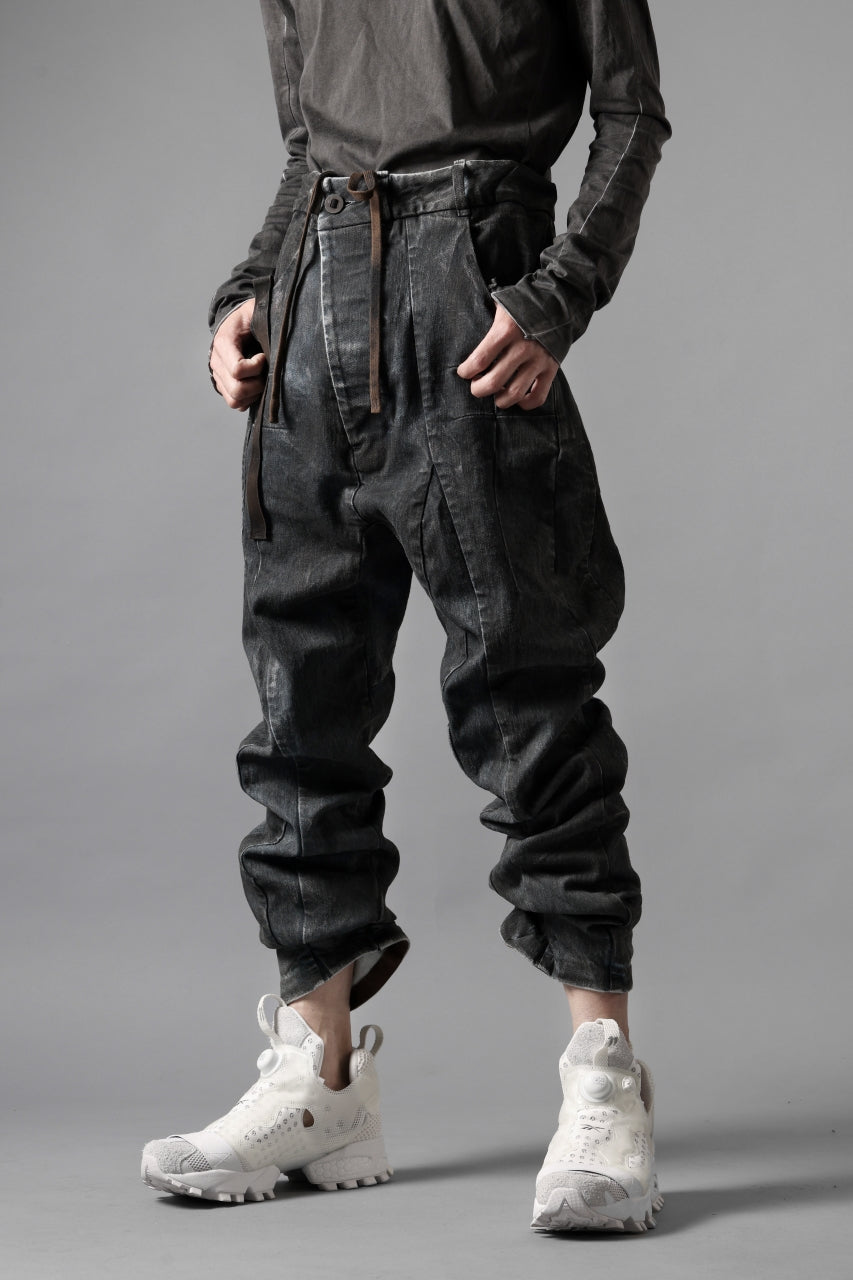 画像をギャラリービューアに読み込む, BORIS BIDJAN SABERI CROPPED TROUSER / VINYL PROCESSED & NICKEL PRESSED & ACID DYED "P15.4 CUSTOM BF-FKU10002" (DIRTY ACID DENIM)