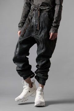 画像をギャラリービューアに読み込む, BORIS BIDJAN SABERI CROPPED TROUSER / VINYL PROCESSED & NICKEL PRESSED & ACID DYED "P15.4 CUSTOM BF-FKU10002" (DIRTY ACID DENIM)