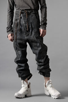 画像をギャラリービューアに読み込む, BORIS BIDJAN SABERI CROPPED TROUSER / VINYL PROCESSED & NICKEL PRESSED & ACID DYED "P15.4 CUSTOM BF-FKU10002" (DIRTY ACID DENIM)