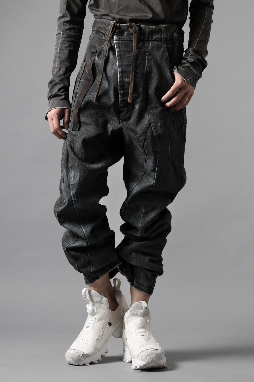 画像をギャラリービューアに読み込む, BORIS BIDJAN SABERI CROPPED TROUSER / VINYL PROCESSED & NICKEL PRESSED & ACID DYED "P15.4 CUSTOM BF-FKU10002" (DIRTY ACID DENIM)