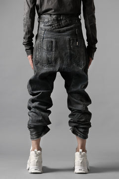 画像をギャラリービューアに読み込む, BORIS BIDJAN SABERI CROPPED TROUSER / VINYL PROCESSED & NICKEL PRESSED & ACID DYED "P15.4 CUSTOM BF-FKU10002" (DIRTY ACID DENIM)
