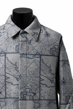 Load image into Gallery viewer, D-VEC NAUTICAL CHART PRINT L/S SHIRT JACKET / PL MERTON (GRAY)