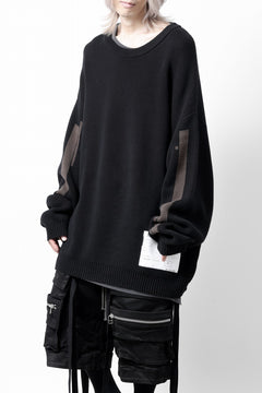 画像をギャラリービューアに読み込む, A.F ARTEFACT GEO PATTERN COTTON KNIT TOPS /  (BLACK x BROWN)
