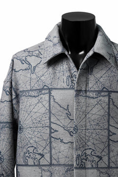 Load image into Gallery viewer, D-VEC NAUTICAL CHART PRINT L/S SHIRT JACKET / PL MERTON (GRAY)