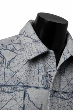 Load image into Gallery viewer, D-VEC NAUTICAL CHART PRINT L/S SHIRT JACKET / PL MERTON (GRAY)