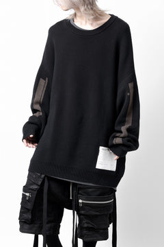 画像をギャラリービューアに読み込む, A.F ARTEFACT GEO PATTERN COTTON KNIT TOPS /  (BLACK x BROWN)