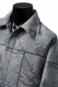 Load image into Gallery viewer, D-VEC NAUTICAL CHART PRINT L/S SHIRT JACKET / PL MERTON (GRAY)