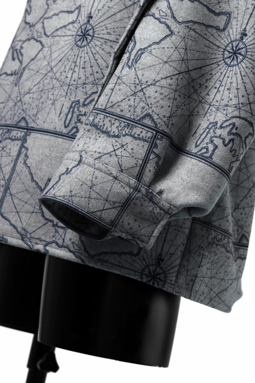 Load image into Gallery viewer, D-VEC NAUTICAL CHART PRINT L/S SHIRT JACKET / PL MERTON (GRAY)