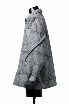 Load image into Gallery viewer, D-VEC NAUTICAL CHART PRINT L/S SHIRT JACKET / PL MERTON (GRAY)