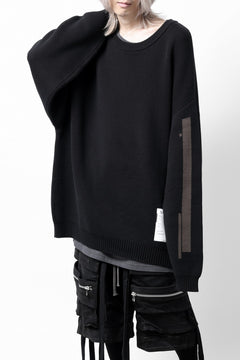 画像をギャラリービューアに読み込む, A.F ARTEFACT GEO PATTERN COTTON KNIT TOPS /  (BLACK x BROWN)