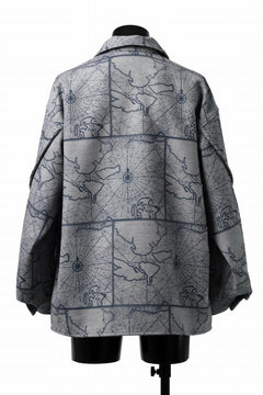Load image into Gallery viewer, D-VEC NAUTICAL CHART PRINT L/S SHIRT JACKET / PL MERTON (GRAY)