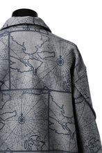 Load image into Gallery viewer, D-VEC NAUTICAL CHART PRINT L/S SHIRT JACKET / PL MERTON (GRAY)