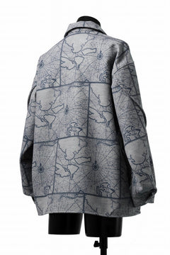 Load image into Gallery viewer, D-VEC NAUTICAL CHART PRINT L/S SHIRT JACKET / PL MERTON (GRAY)