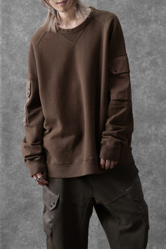 画像をギャラリービューアに読み込む, Ten c MULTI POCKET SNAP CREW SWEAT / GARMENT DYED (BROWN)