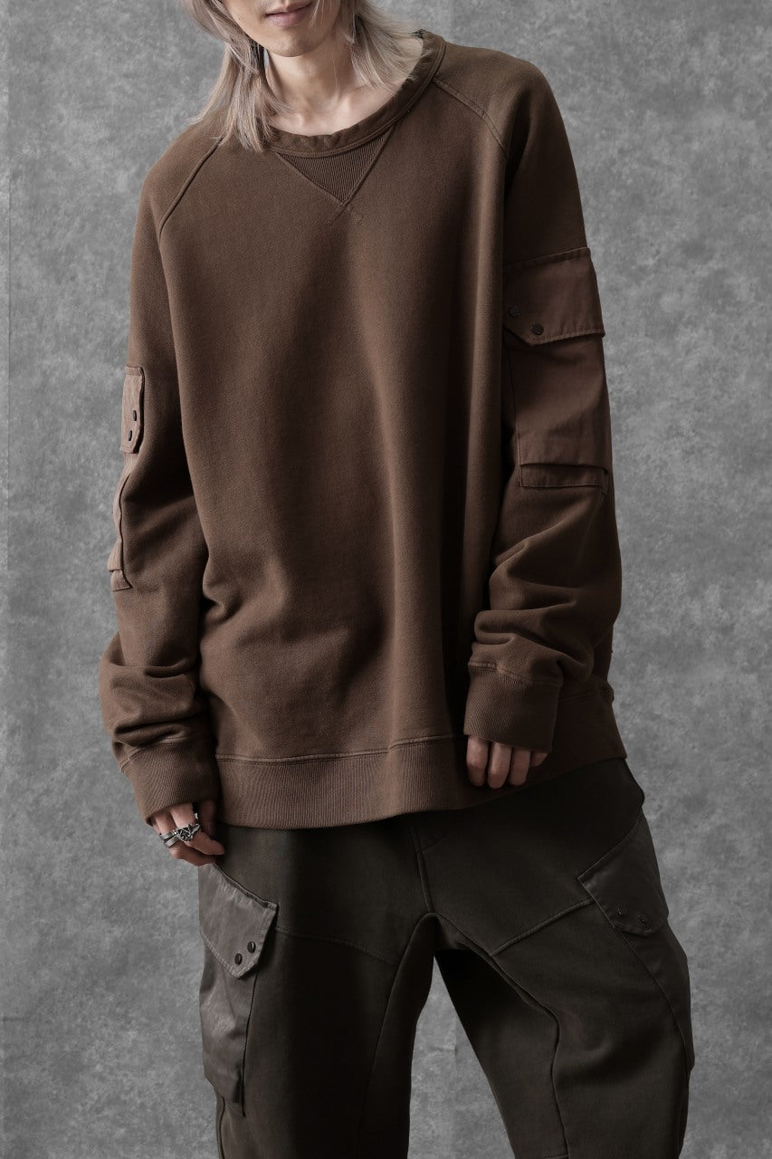 画像をギャラリービューアに読み込む, Ten c MULTI POCKET SNAP CREW SWEAT / GARMENT DYED (BROWN)