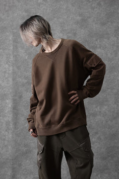 画像をギャラリービューアに読み込む, Ten c MULTI POCKET SNAP CREW SWEAT / GARMENT DYED (BROWN)
