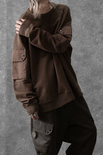 画像をギャラリービューアに読み込む, Ten c MULTI POCKET SNAP CREW SWEAT / GARMENT DYED (BROWN)