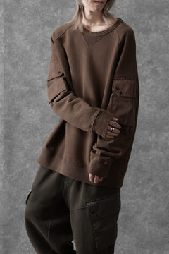 画像をギャラリービューアに読み込む, Ten c MULTI POCKET SNAP CREW SWEAT / GARMENT DYED (BROWN)