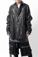 画像をギャラリービューアに読み込む, A.F ARTEFACT SNAPPED COCOON SHIRT-JACKET / SOFT GOAT LEATHER (BLACK)