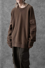 画像をギャラリービューアに読み込む, Ten c MULTI POCKET SNAP CREW SWEAT / GARMENT DYED (BROWN)
