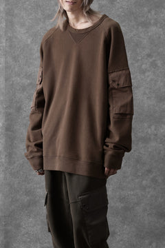 画像をギャラリービューアに読み込む, Ten c MULTI POCKET SNAP CREW SWEAT / GARMENT DYED (BROWN)