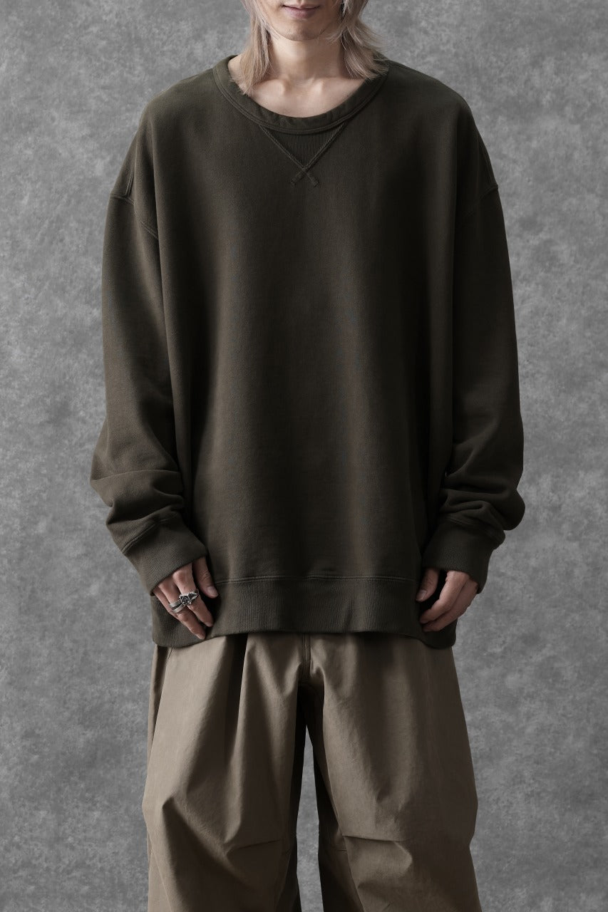 画像をギャラリービューアに読み込む, Ten c COTTON JERSEY SWEAT SHIRT / GARMENT DYED (DARK OLIVE)