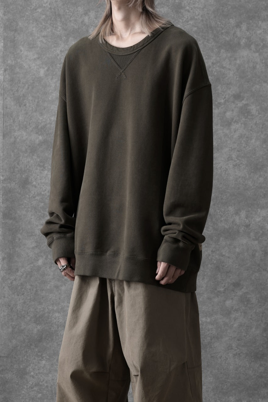 画像をギャラリービューアに読み込む, Ten c COTTON JERSEY SWEAT SHIRT / GARMENT DYED (DARK OLIVE)