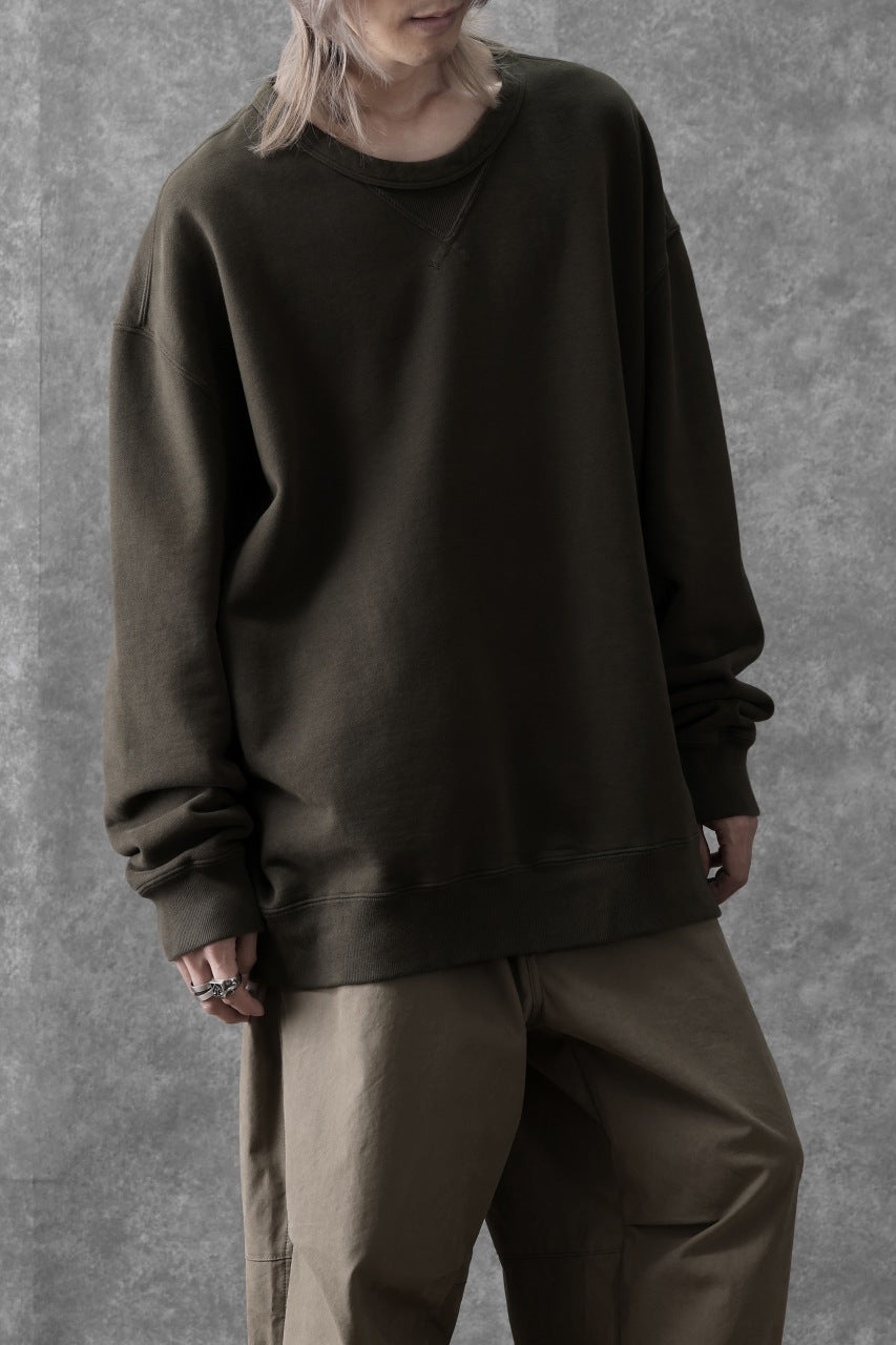 画像をギャラリービューアに読み込む, Ten c COTTON JERSEY SWEAT SHIRT / GARMENT DYED (DARK OLIVE)