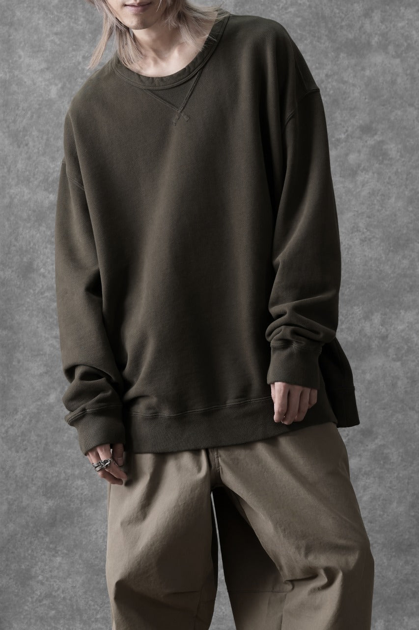 画像をギャラリービューアに読み込む, Ten c COTTON JERSEY SWEAT SHIRT / GARMENT DYED (DARK OLIVE)