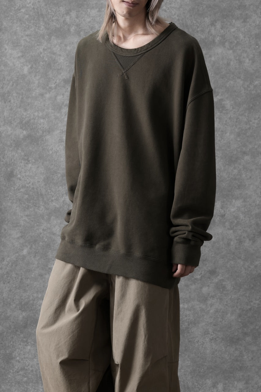 画像をギャラリービューアに読み込む, Ten c COTTON JERSEY SWEAT SHIRT / GARMENT DYED (DARK OLIVE)